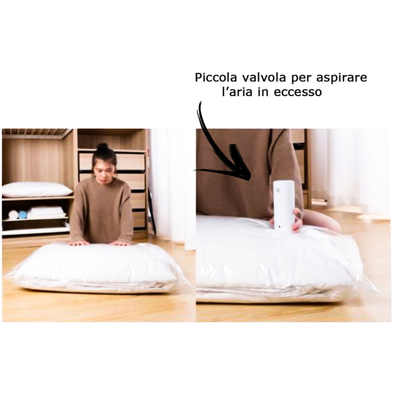 Sacchetto sottovuoto per vestiti 70x110 Cm abiti piumoni sacco salvaspazio