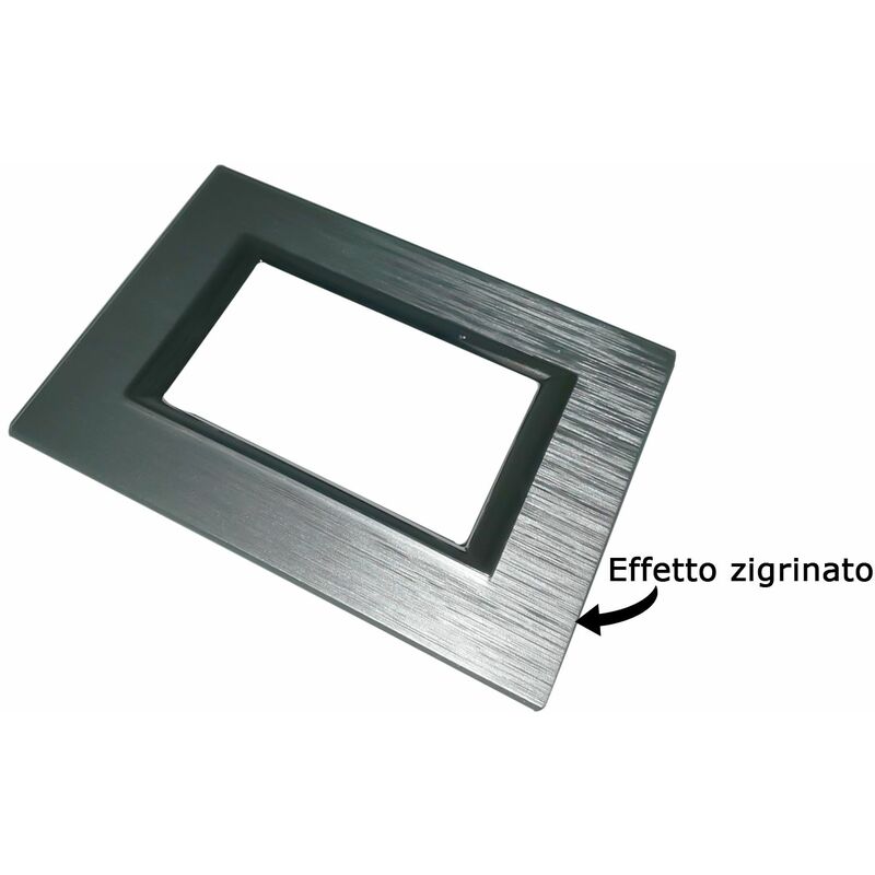 BES-26964 - POSTA 1KG - beselettronica - Placca Interruttore 4 Posti  Compatibile Matix Copripresa Silver Zigrato C4804SLV