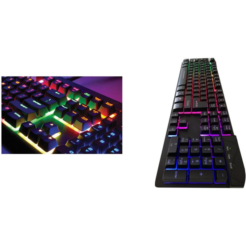 Intempo Set Tastiera E Mouse Gaming LED Rainbow – Tasti Rialzati, Mouse Ottico 6D, Connessione USB - 5