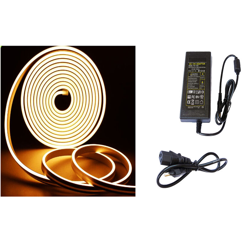 LED NEON STRIP LIGHT FLESSIBILE IP 65 IMPERMEABILE 12V BOBINA 5  MT.+ALIMENTATORE - EnterElettronics - I Professionisti dell'Elettronica