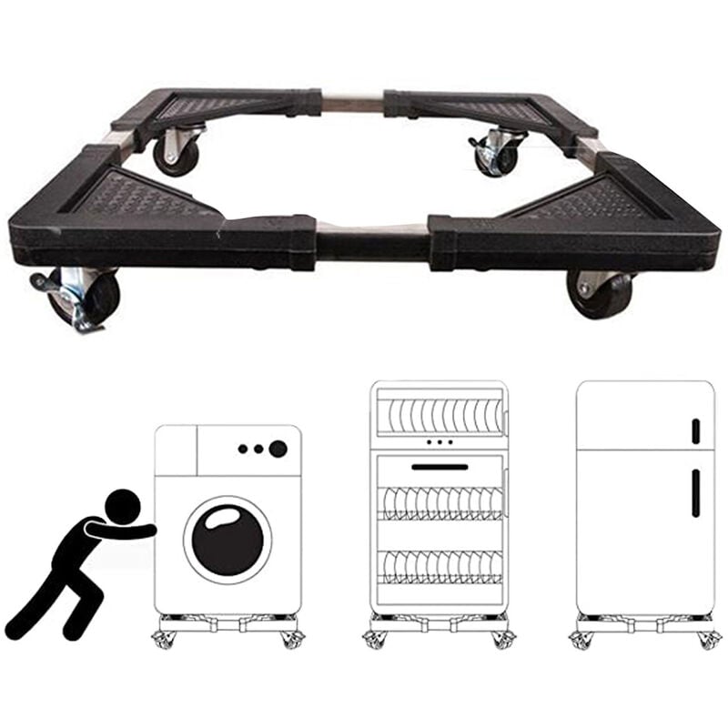 Base supporto frigo con ruote base mobile frigorifero lavatrice 53X53 a  60x70cm