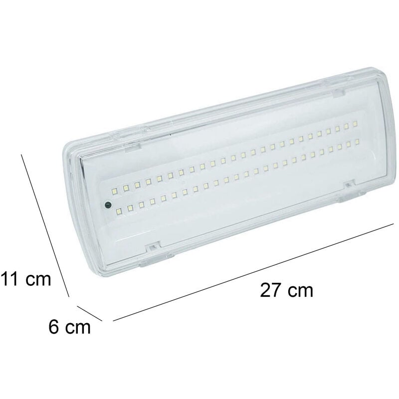 3X LAMPADA DI EMERGENZA 4W 50 LED, LED LUCE DI EMERGENZA, LUCE BIANCA,  ILLUMINAZIONE AD INCASSO DA PARETE - DISCORAMA®