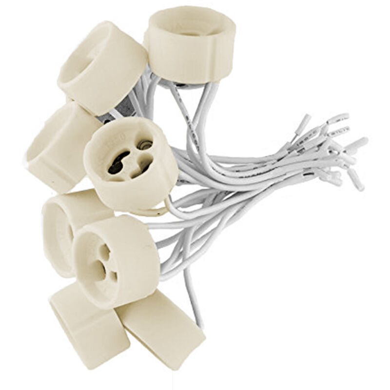 20pz Portalampada Attacco Gu10 In Ceramica Bianco 250v Max 100w Porta Faretto 84754511 - Foto 7