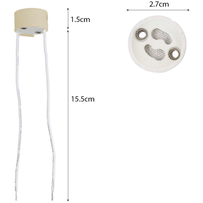 20pz Portalampada Attacco Gu10 In Ceramica Bianco 250v Max 100w Porta Faretto 84754511 - Foto 11