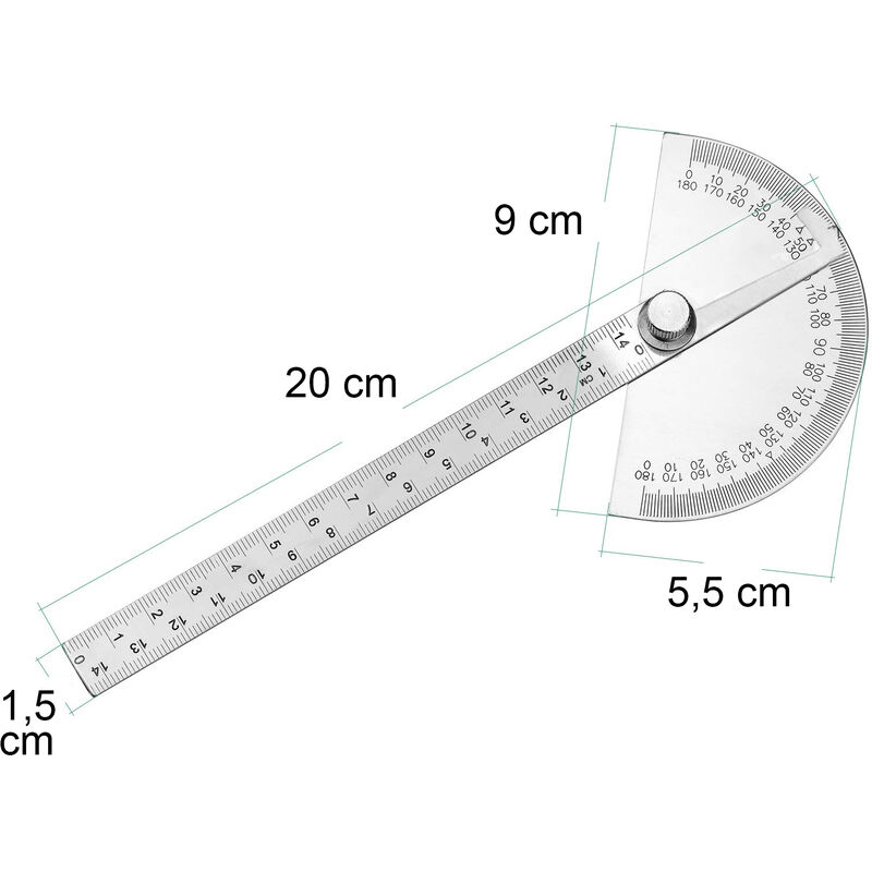 GONIOMETRO 180° CM. 12 NOFLASH FILA - CARTAMEA