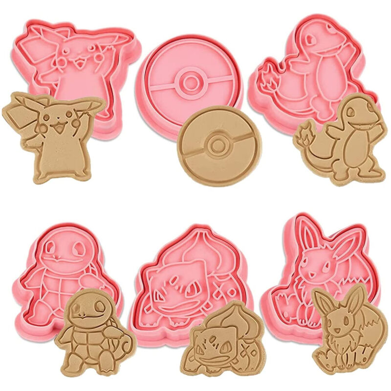 Formine Biscotti Pokemon Set 6pz Stampo Dolci Tagliabiscotti