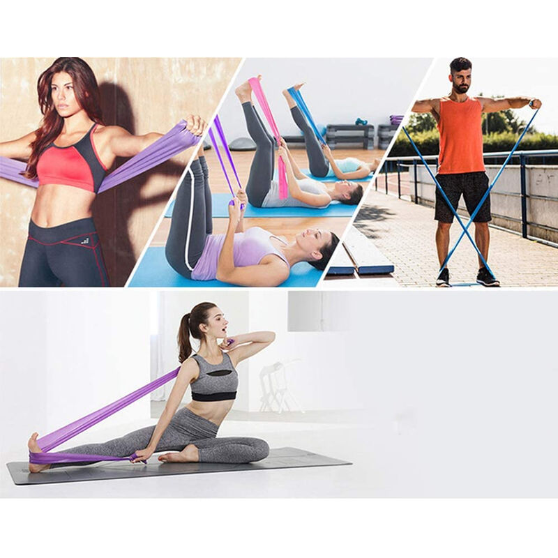 ✓ FASCE ELASTICHE ELASTICI FITNESS BANDE Per Allenamento Palestra Yoga  Pilates ✓