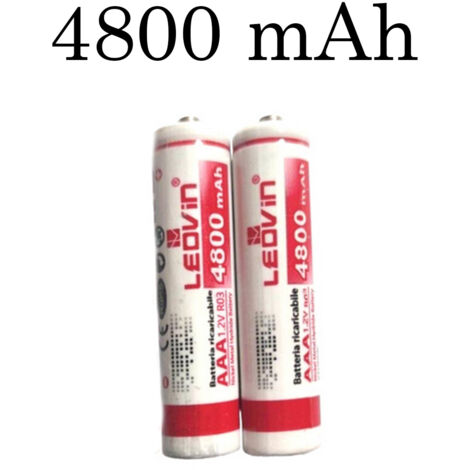 Batteria AAA Ministilo Litio Ricaricabile 4800 mAh 1.2V Confezione da 2 Pile