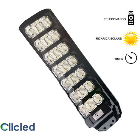 Faro LED Esterno 500W Solare Lampione Stradale Sensore Di Movimento Clicled