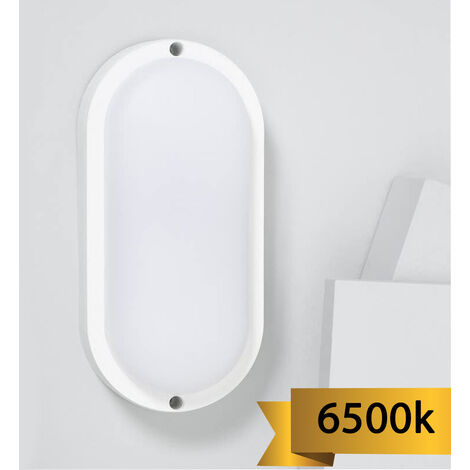 Lampada Led Da Parete 12W Applique Ovale Luce Fredda Interno Esterno FC103