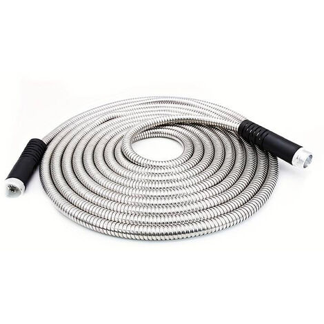 Tubo Da Giardino In Acciaio Inox 304 – 9,1 Metri, Leggero, Anti-piega, Diametro Interno 9,5 Mm, Per Alta Pressione, Con Rondelle
