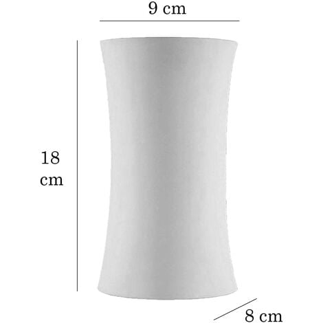 Applique LED Lampada da Parete Moderno Gesso Bianco Cilindro Doppia Luce GS-5023