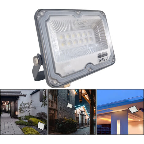Faro LED Esterno 20W IP65 Nero – 1700 Lumen, Luce Calda 3000K, Corpo In Vetro, Per Giardino E Ingresso - 6