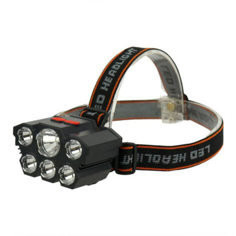 Torcia Testa Lampada Frontale 6 LED Ricaricabile Luce USB Pesca Caccia LE-011 (1/5)