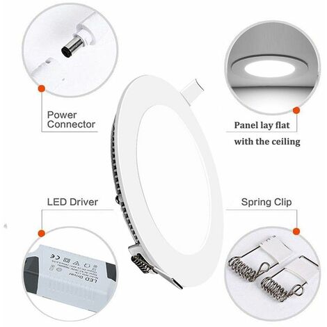 Pannello Faretto led per cartongesso rotondo incastro 18 w diametro cm 22,5  – 4500k LUCE NATURALE