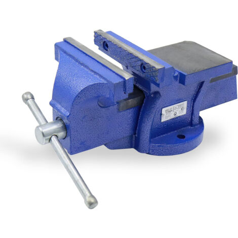Morsa Da Banco Base Girevole Apertura 125mm Fissa in Ghisa con Incudine