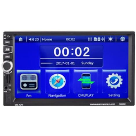 Autoradio 2 Din Touch Screen Fotocamera USB AUX FM Bluetooth Gps CTC-7030 HD