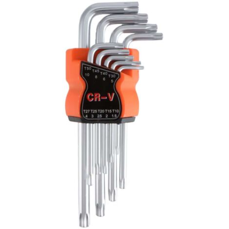 Set 9 Chiavi Torx A Brugola Lunghe - Da T10 A T50 In Acciaio Con Impugnatura ABS - Foto 8