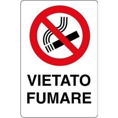 CARTELLO SEGNALETICA INFO SICUREZZA DIVIETO VIETATO FUMARE TARGA ADESIVA