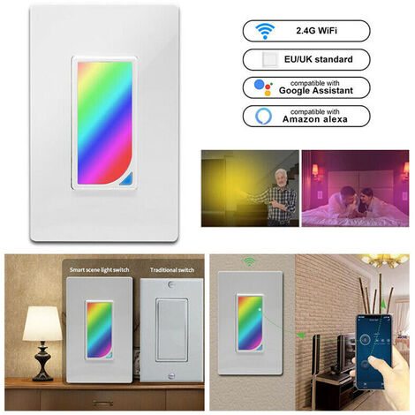 Interruttore Luce Notturna WI-FI Intelligente Dimmer RGB Integrata  SSMS118-01