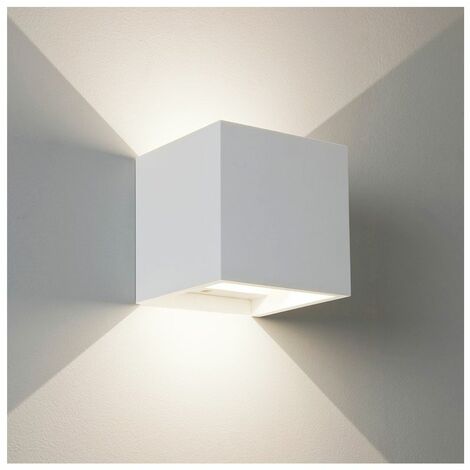Applique Lampada Led Parete 10w Quadrato Luce Calda Orientabile Bianco Effetti