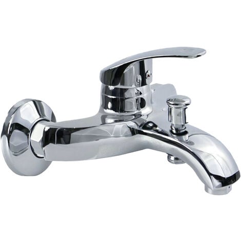 Rubinetto Vasca Bagno Grigio Silver Miscelatore Cromato Monocomando 8409