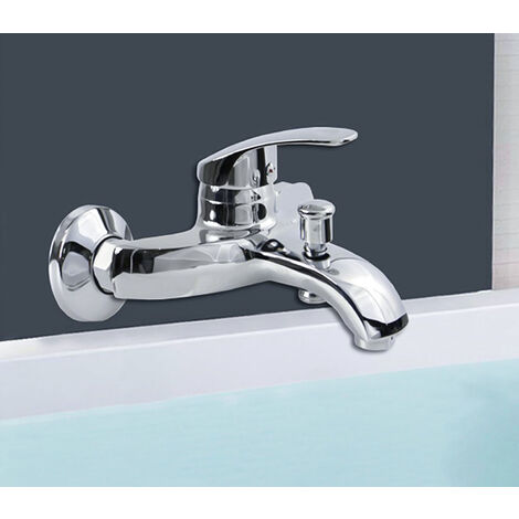 Rubinetto Vasca Bagno Grigio Silver Miscelatore Cromato Monocomando 8409