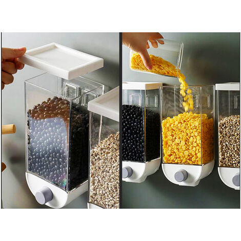 Dispenser cereali da parete 1.5L contenitore erogatore distributore per  alimenti