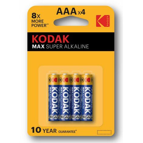 Batteria Kodak Max Super AAA 1.5V 4pz Pile Torce Laser