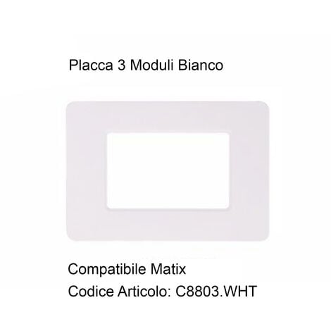 PLACCA BIANCA 3 MODULI COMPATIBILE CON VIMAR PLANA - Hobby House Pro