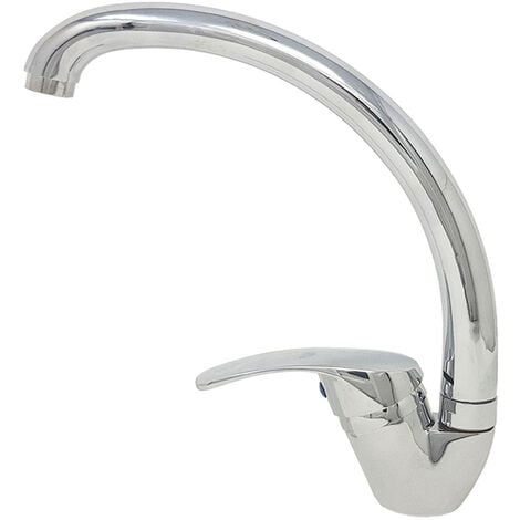 Rubinetto Miscelatore Monocomando Lavello Cucina Cromato Canna Alta Rotante 8411