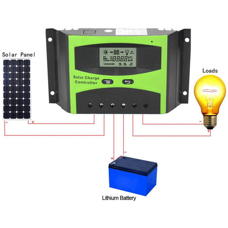 Regolatore di carica 30A per pannello solare 12/24V display LCD USB  Art.ld2430c