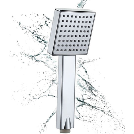 Soffione Doccia Bagno Quadrato Getto Fisso Effetto Pioggia Silver Bagno Moderno (1/5)
