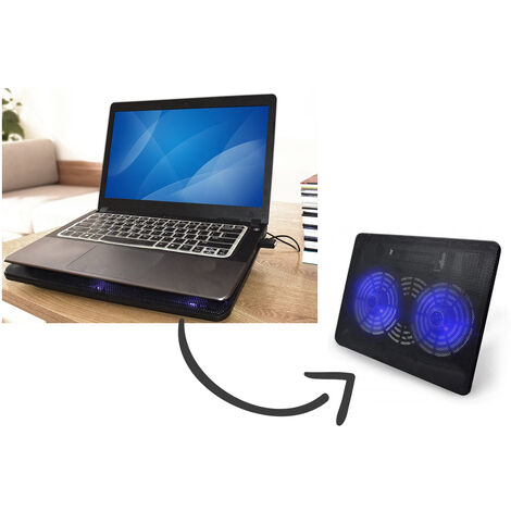Supporto PC con ventola base raffreddamento max 15 luce LED portatile USB  nero