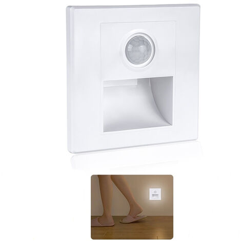 Segnapasso led 1,5W con sensore di movimento da incasso su scatola 502E luce  notturna bianco