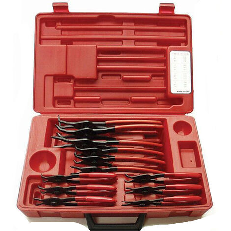 Set pinza anelli elastici 12pz punte combinate interne/esterne 2.3- 1.0 ...