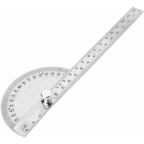 Goniometro in acciaio inossidabile Sairis 180 gradi Angolo di rotazione Finder Regola Righello Misura strumento 100mm per macchinista Designer-argento 