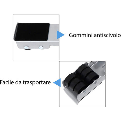 Supporto Lavatrice Con Ruote Base Mobile 40x69cm Carrello Regolabile 200Kg