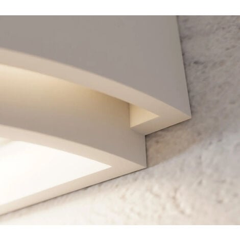 Applique Lampada Parete Gesso Interno Bianco 2 livelli Muro Verniciabile G9 5040