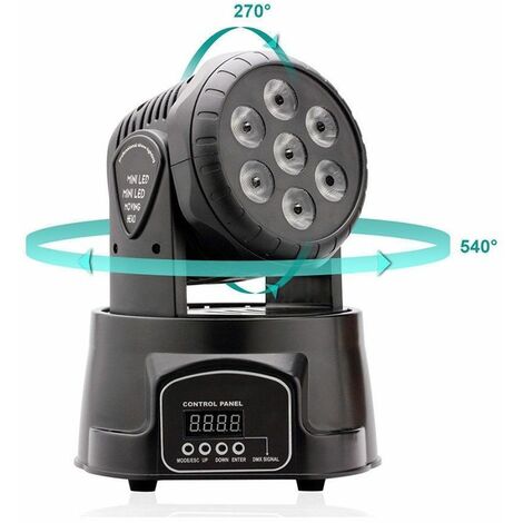 Faro LED Strobo 7 LED Proiettore Effetto Luci Discoteca RGB Testa