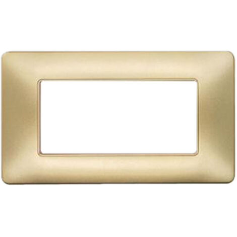 Placchetta Placca Titanium 4 Posti Copripresa Interruttore Luci C8804 CHP
