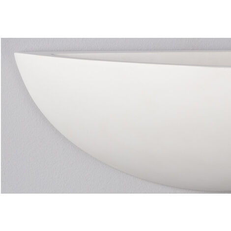 Applique Gesso Bianco Interno Verniciabile 2pz Lampada Parete Ovale Attacco  E27