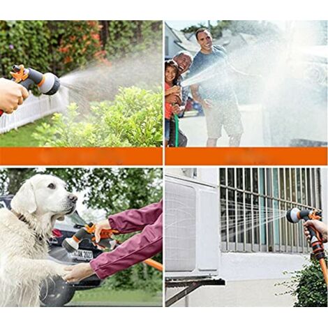 2 Pistole Irrigazione Giardino Con 8 Gettti E Grilletto Bloccabile: Per Autolavaggio E Bagno Animali