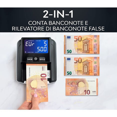 Verifica Conta Banconote False Rilevatore Portatile Rileva Soldi Elettrico