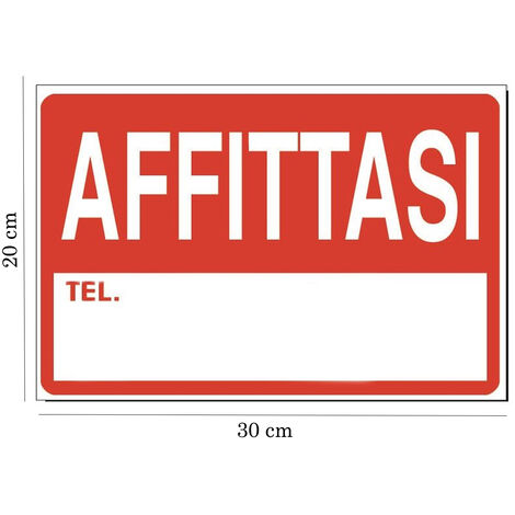 Cartello affittasi segnaletica targa adesiva info esercizio commerciale