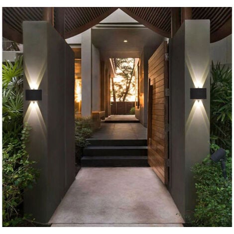 Applique Led Interno Esterno 18W Luce Naturale Lampada Parete Nera Ovale FD-17