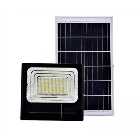 Faro LED 100W Con Pannello Solare E Telecomando, Luce Bianca SMD Con Sensore Crepuscolare, Batteria Integrata, Per Esterni E Giardino