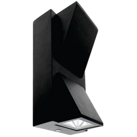 Lampada Parete LED Interno Esterno Applique Nero 10w Luce Fredda Doppio Fascio