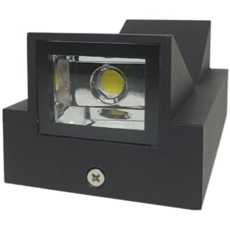 Lampada Parete LED Interno Esterno Applique Nero 10w Luce Fredda Doppio Fascio
