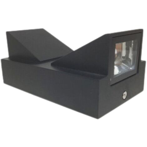 Lampada Parete LED Interno Esterno Applique Nero 10w Luce Fredda Doppio Fascio